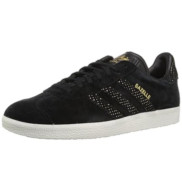Adidas Gazelle Womens Black & Gold Suede Sneakers Size 10 Stylish & Comfortable - Picture 1 of 9